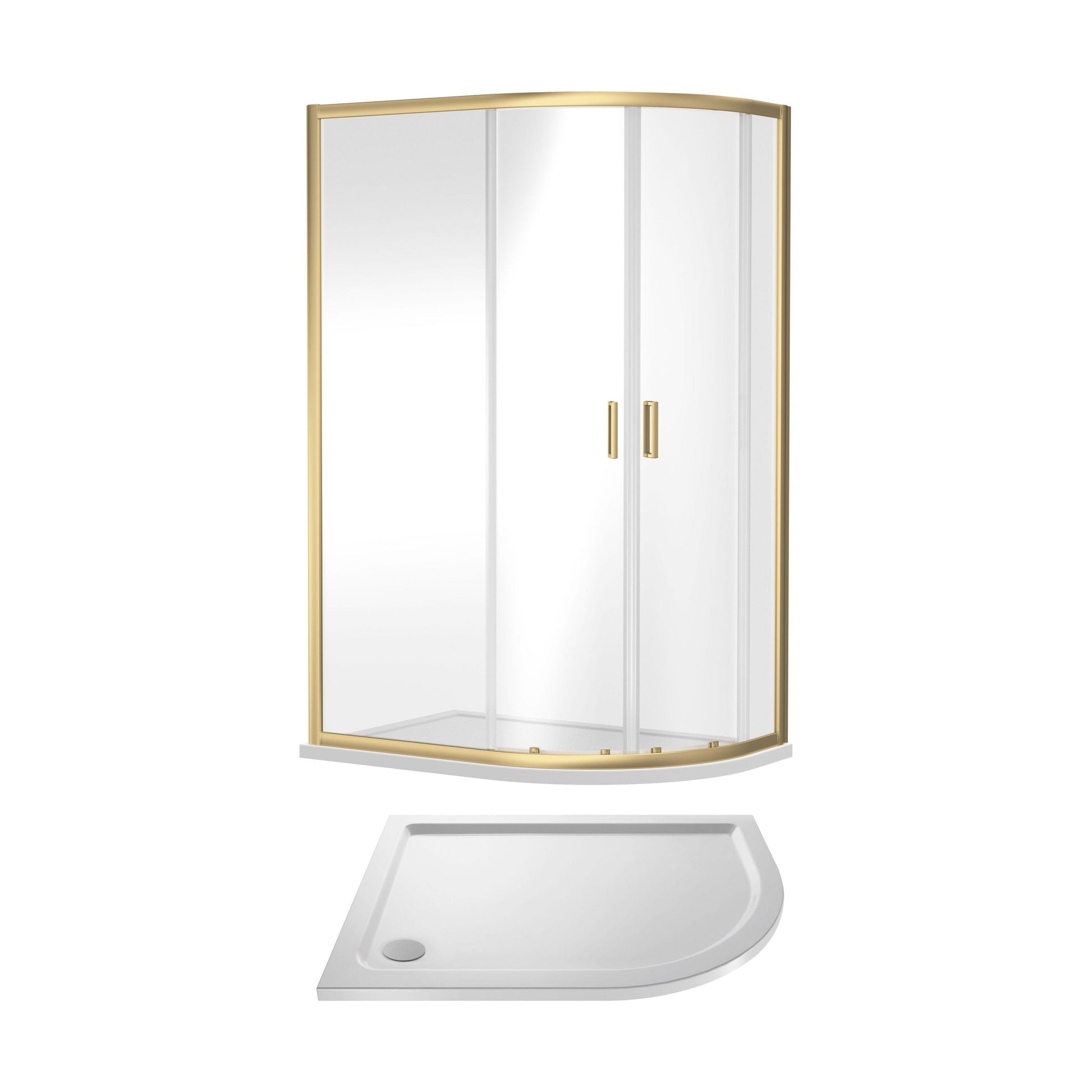 [BEZET065] Almington Offset Quadrant Shower Enclosure and Shower Tray - Choice of Size, Tray Orientation and Finish - Cutout