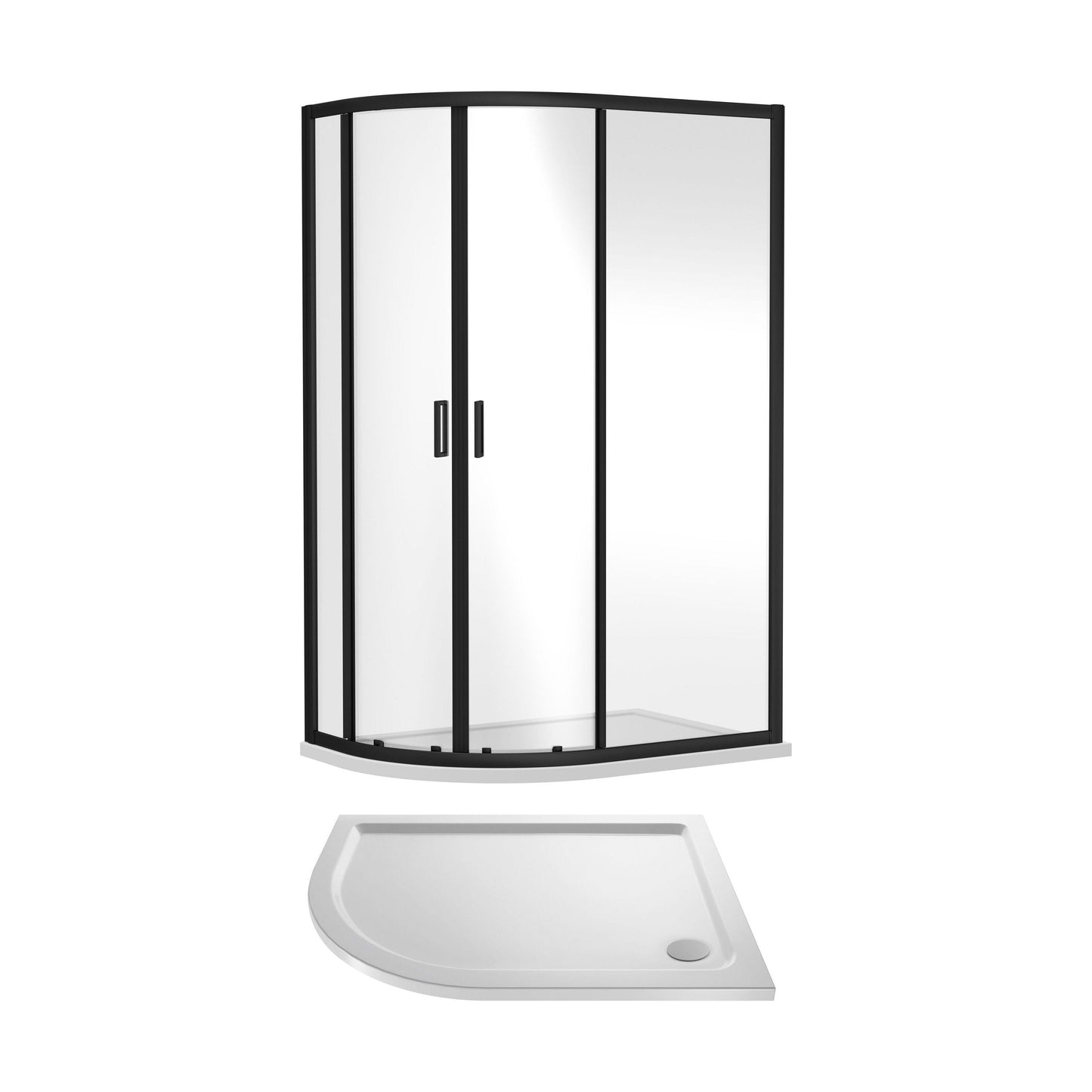 [BEZET069] Almington Offset Quadrant Shower Enclosure and Shower Tray - Choice of Size, Tray Orientation and Finish - Cutout