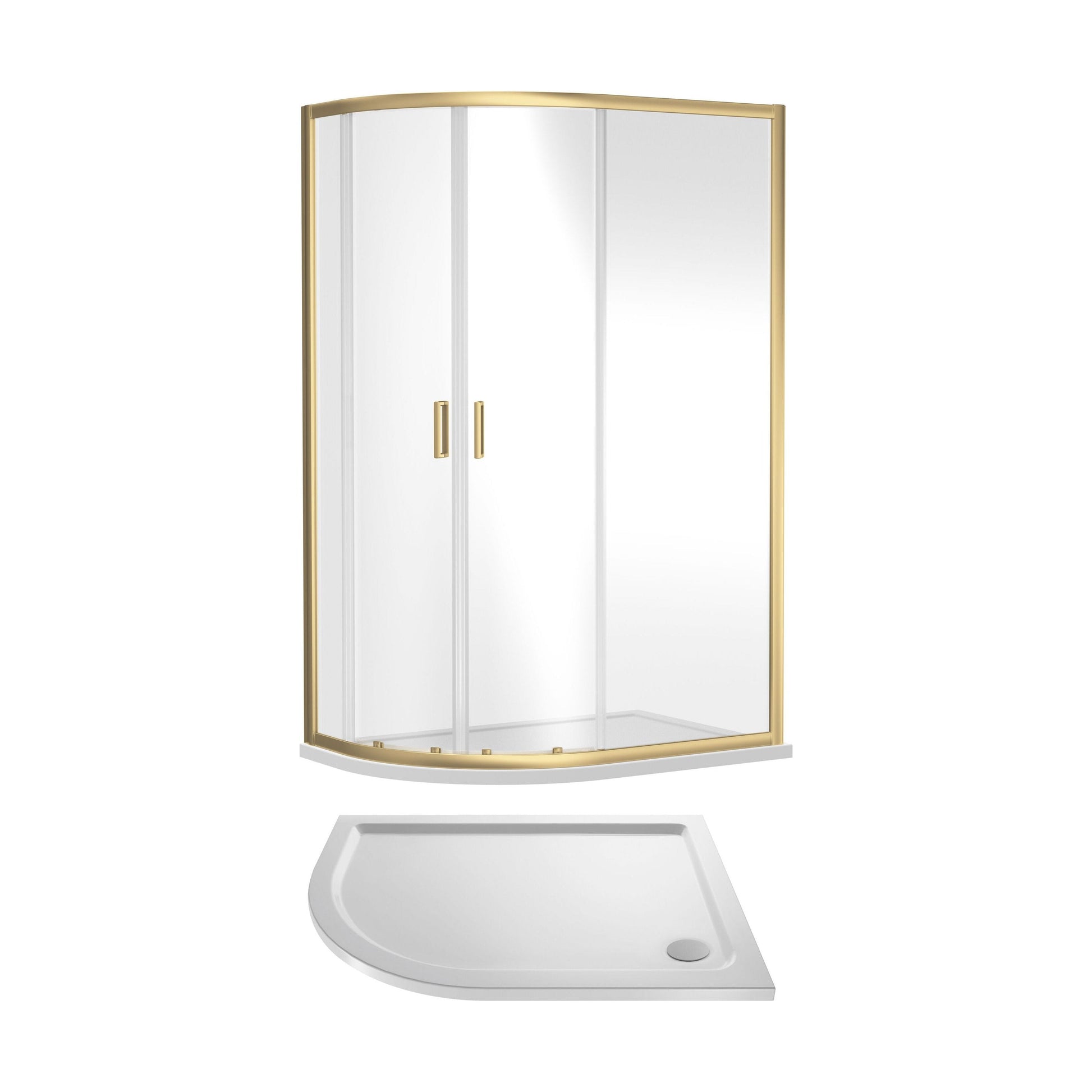 [BEZET074] Almington Offset Quadrant Shower Enclosure and Shower Tray - Choice of Size, Tray Orientation and Finish - Cutout