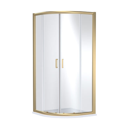 [BEZLU006] 8mm Toughened Safety Glass Quadrant Shower Enclosure and Resin Shower Tray - Choice of Size and Finish - Cutout