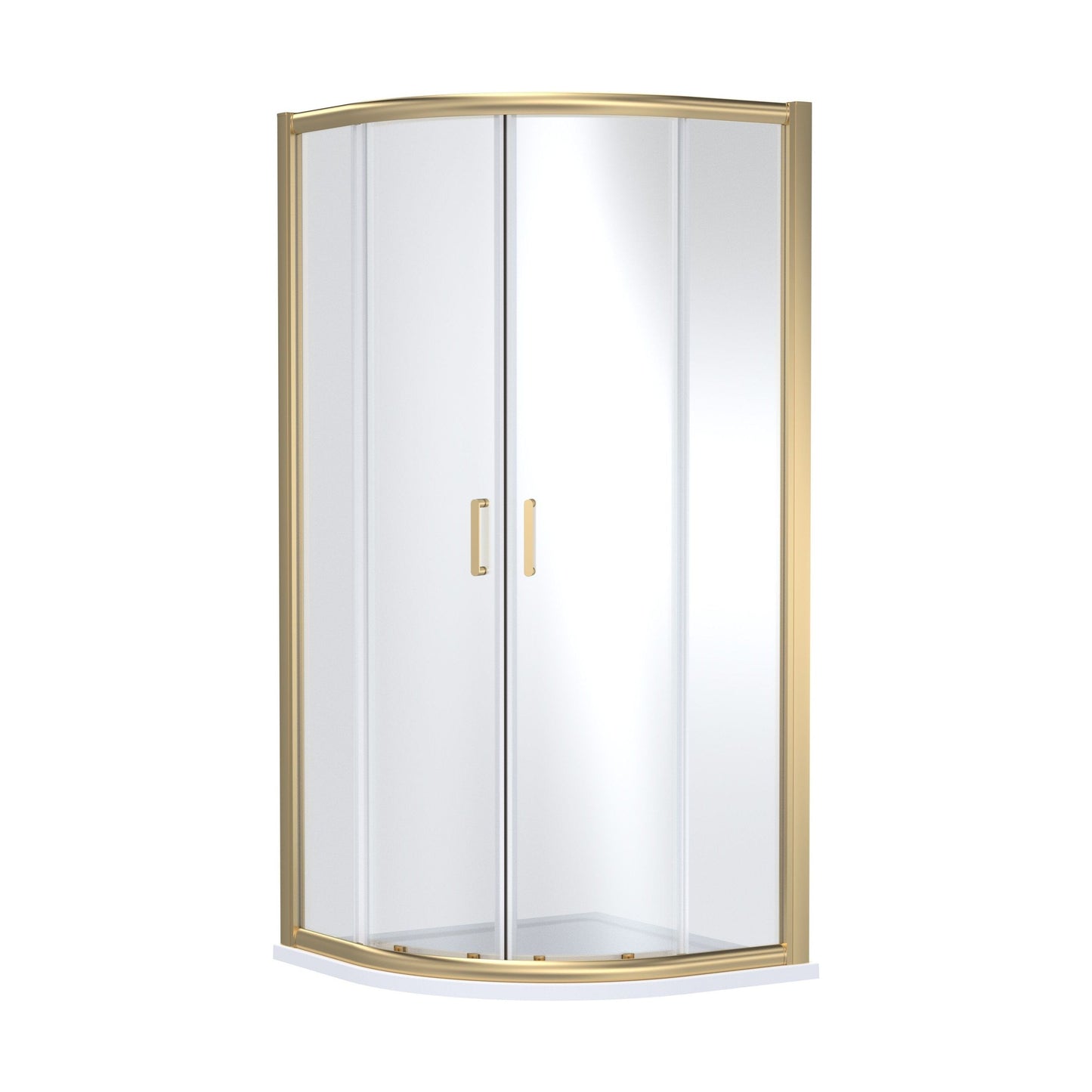 [BEZLU018] 8mm Toughened Safety Glass Quadrant Shower Enclosure and Resin Shower Tray - Choice of Size and Finish - Cutout