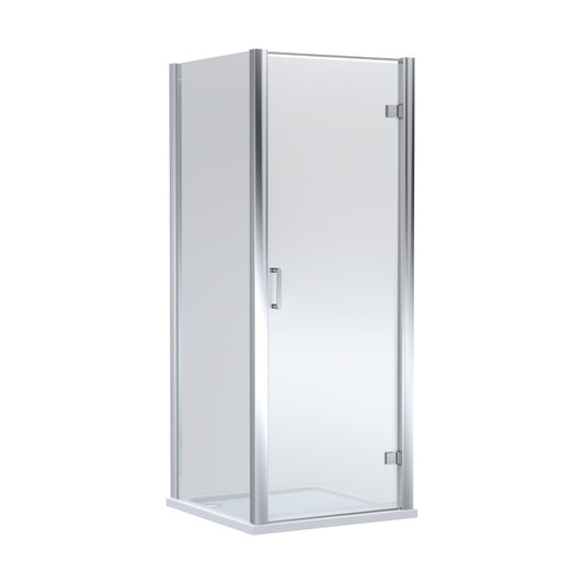 [BEZLU041] 8mm Toughened Safety Glass Hinged Shower Door, Side Panel and Shower Slip Resistant Tray - Choice of Size and Finish - Cutout