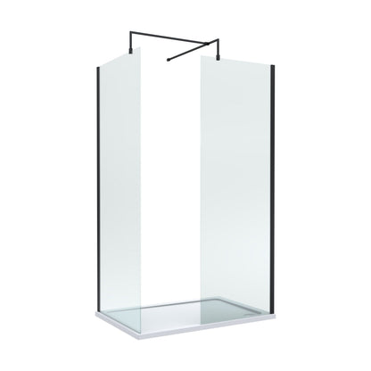 [BEZW006] Contemporary 8mm Glass Walk In Wetroom Screens and Shower Tray - Choice of Size and Finish - Cutout
