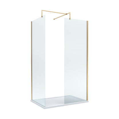[BEZW011] Contemporary 8mm Glass Walk In Wetroom Screens and Shower Tray - Choice of Size and Finish - Cutout