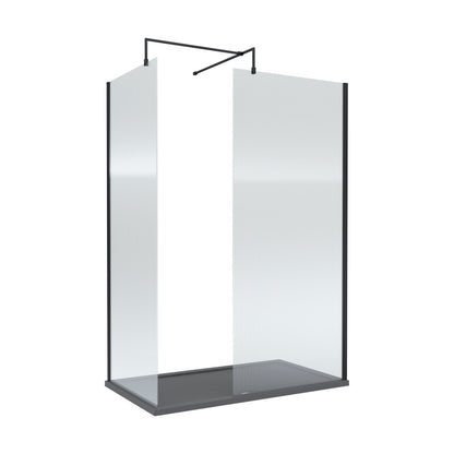 [BEZW064] Contemporary Fluted Glass Walk In Wetroom Screens and Shower Tray - Choice of Finish - Cutout
