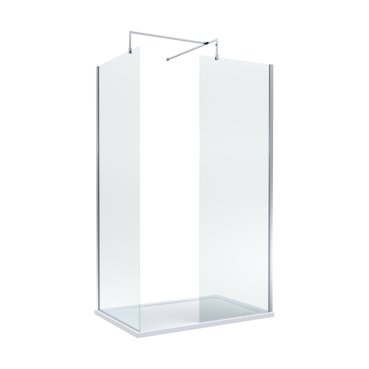 [BEZW185001] Balterley Walk-In Wetroom Bundle with Tray and Waste, 1200x700mm, Chrome - Cutout