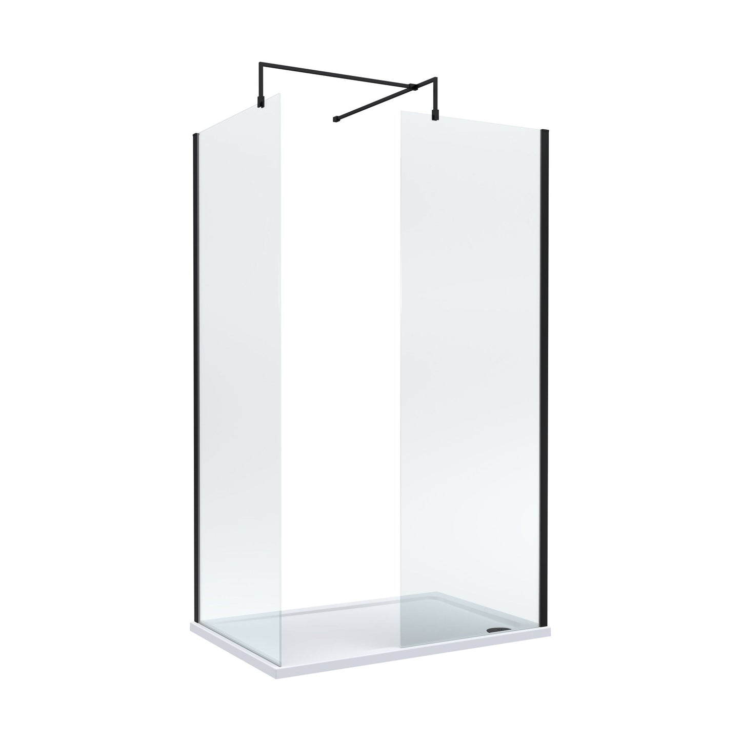 [BEZW185002MB] Balterley Walk-In Wetroom Bundle with Tray and Waste, 1200x800mm, Matt Black - Cutout