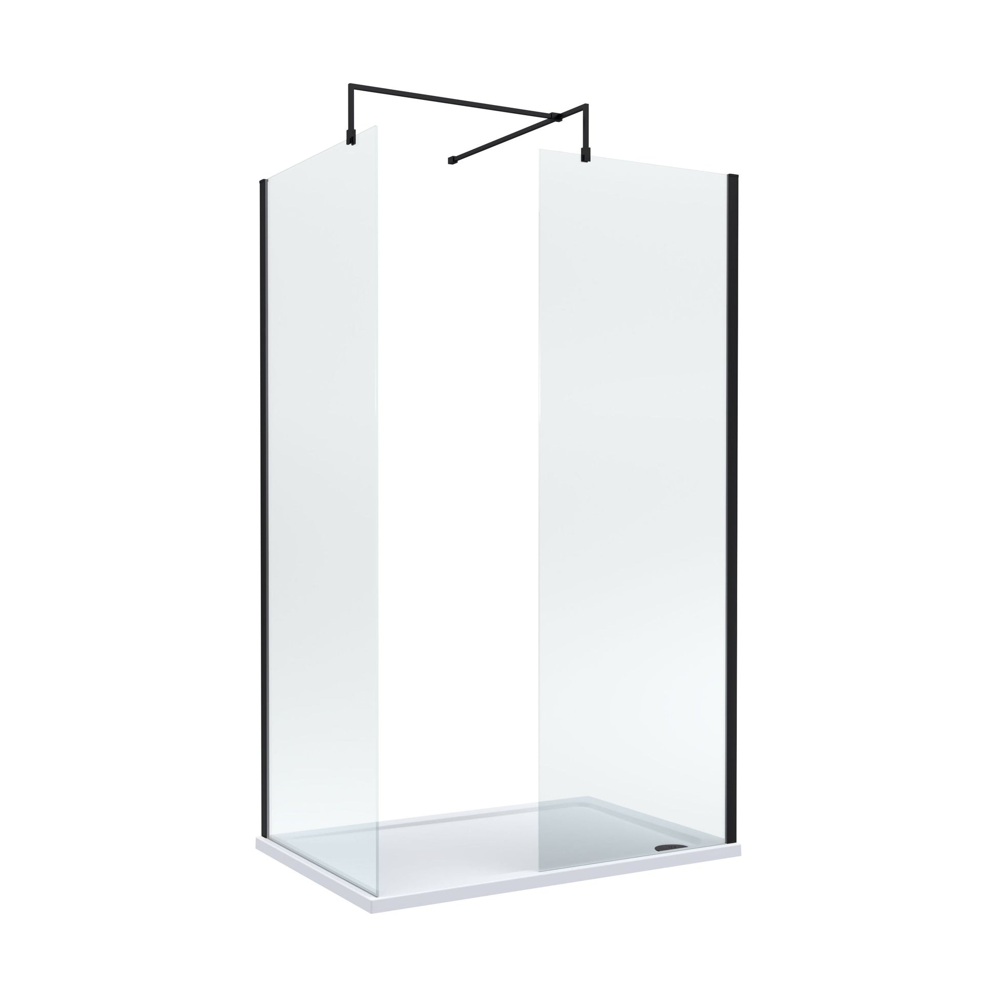 [BEZW185002MB] Balterley Walk-In Wetroom Bundle with Tray and Waste, 1200x800mm, Matt Black - Cutout