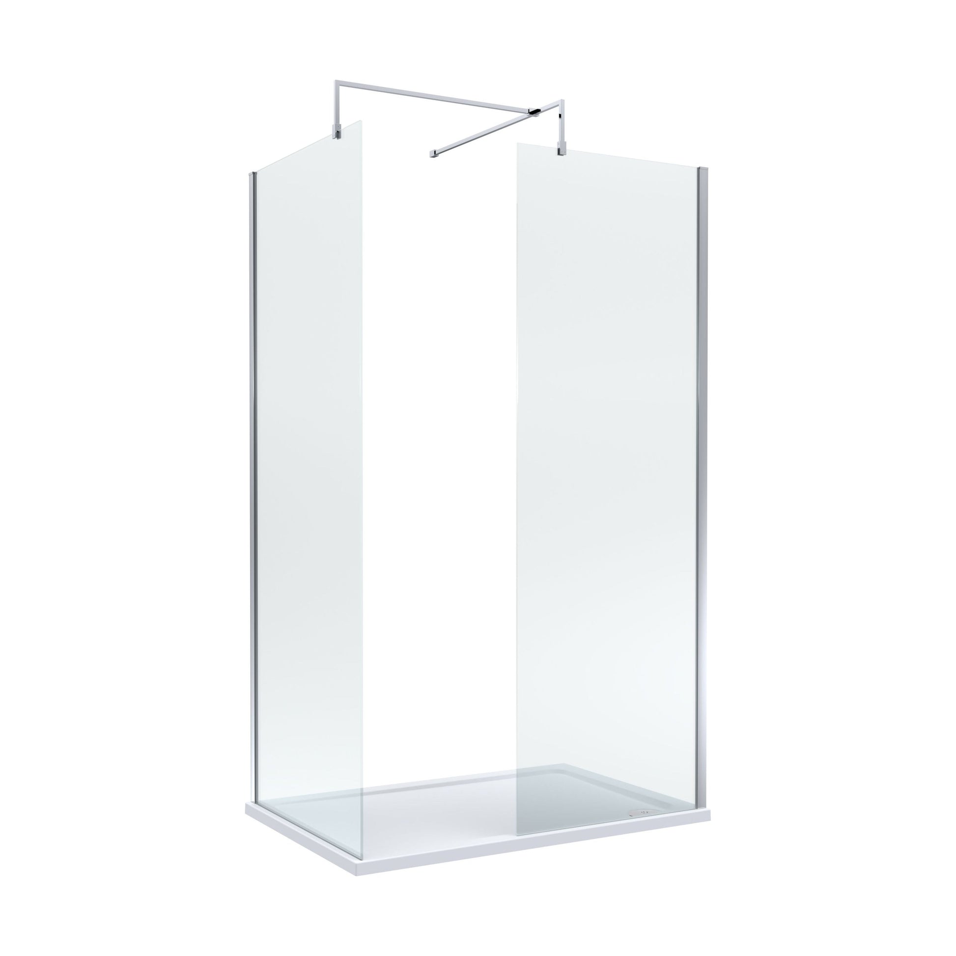 [BEZW185002] Balterley Walk-In Wetroom Bundle with Tray and Waste, 1200x800mm, Chrome - Cutout