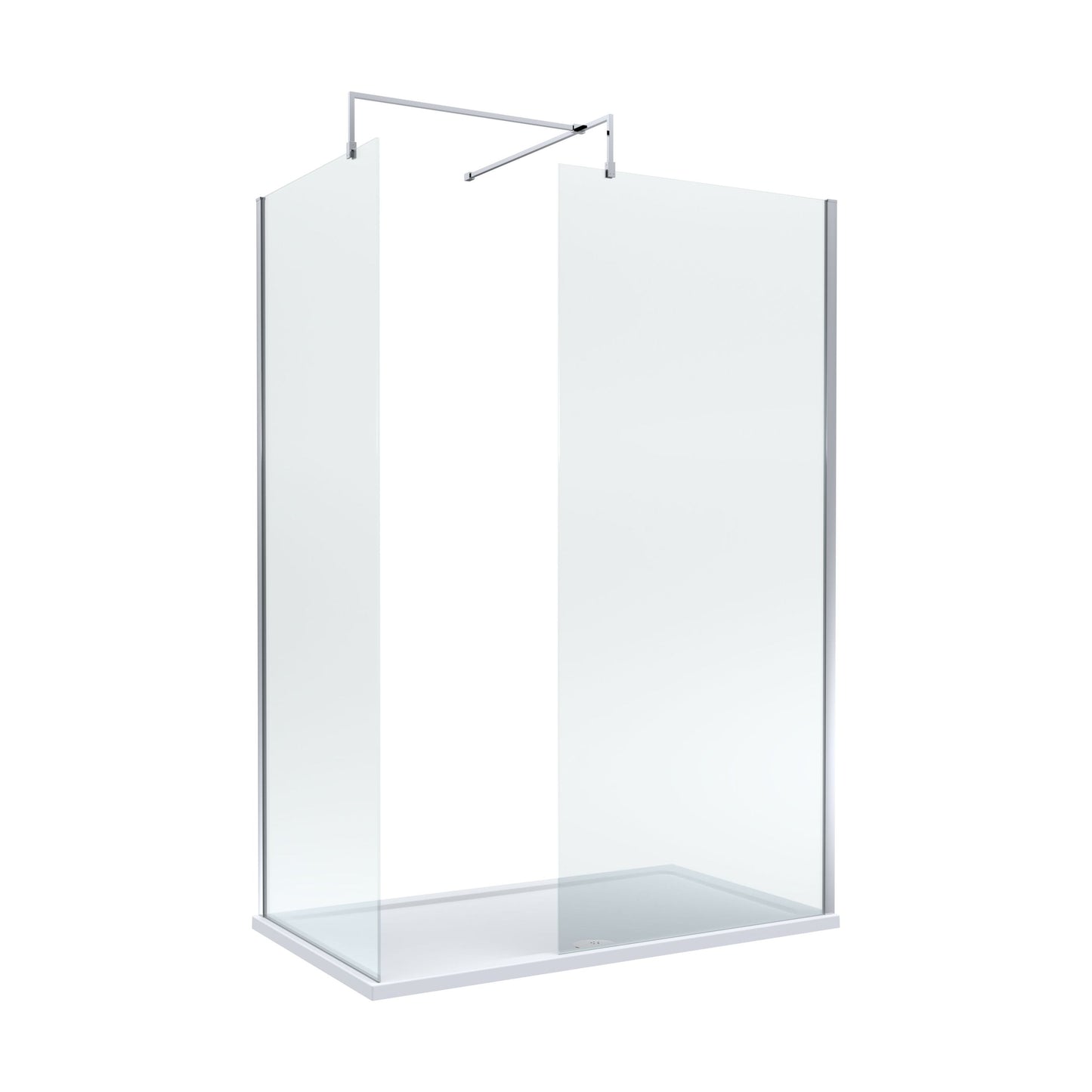 [BEZW185003] Balterley Walk-In Wetroom Bundle with Tray and Waste, 1400x700mm, Chrome - Cutout