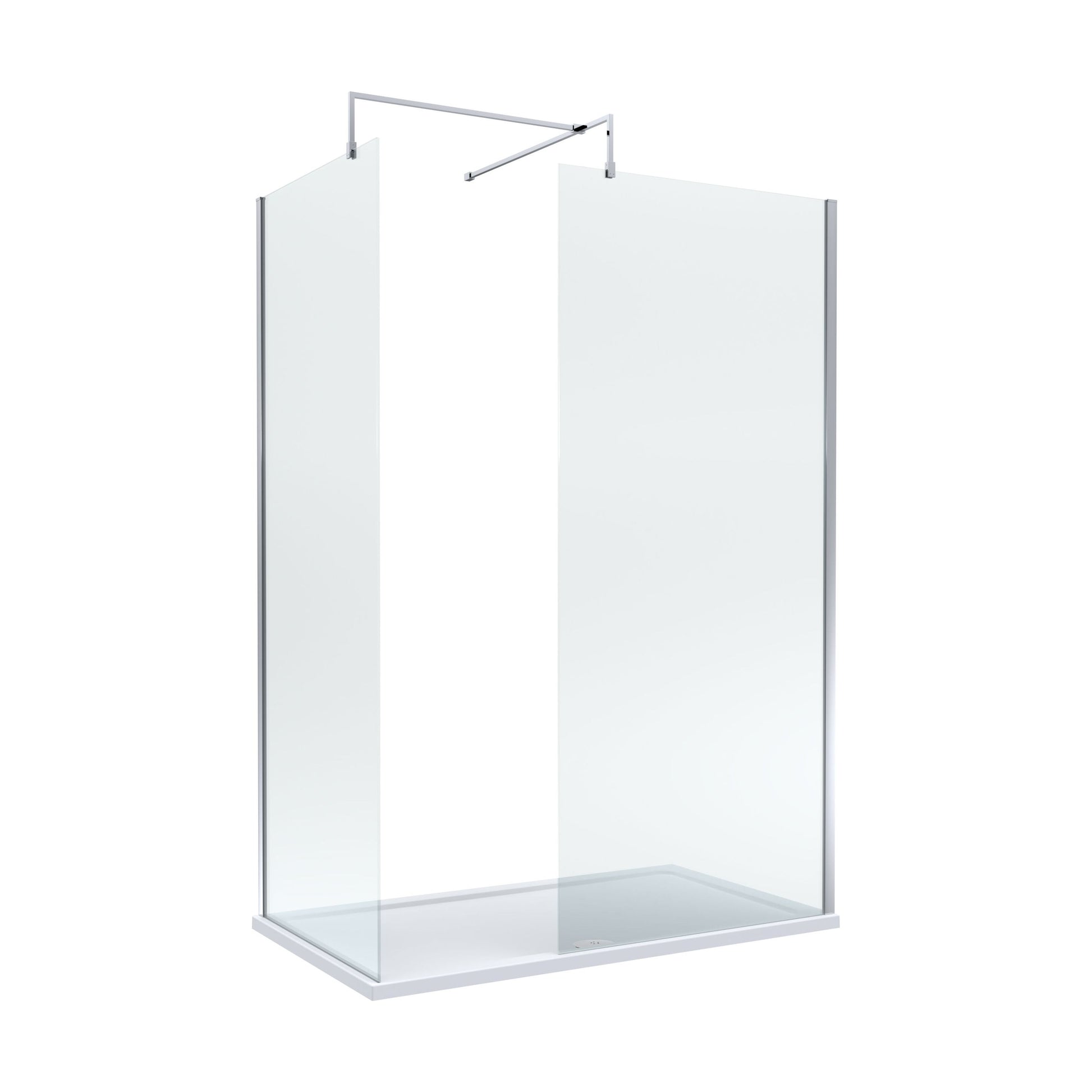 [BEZW185003] Balterley Walk-In Wetroom Bundle with Tray and Waste, 1400x700mm, Chrome - Cutout