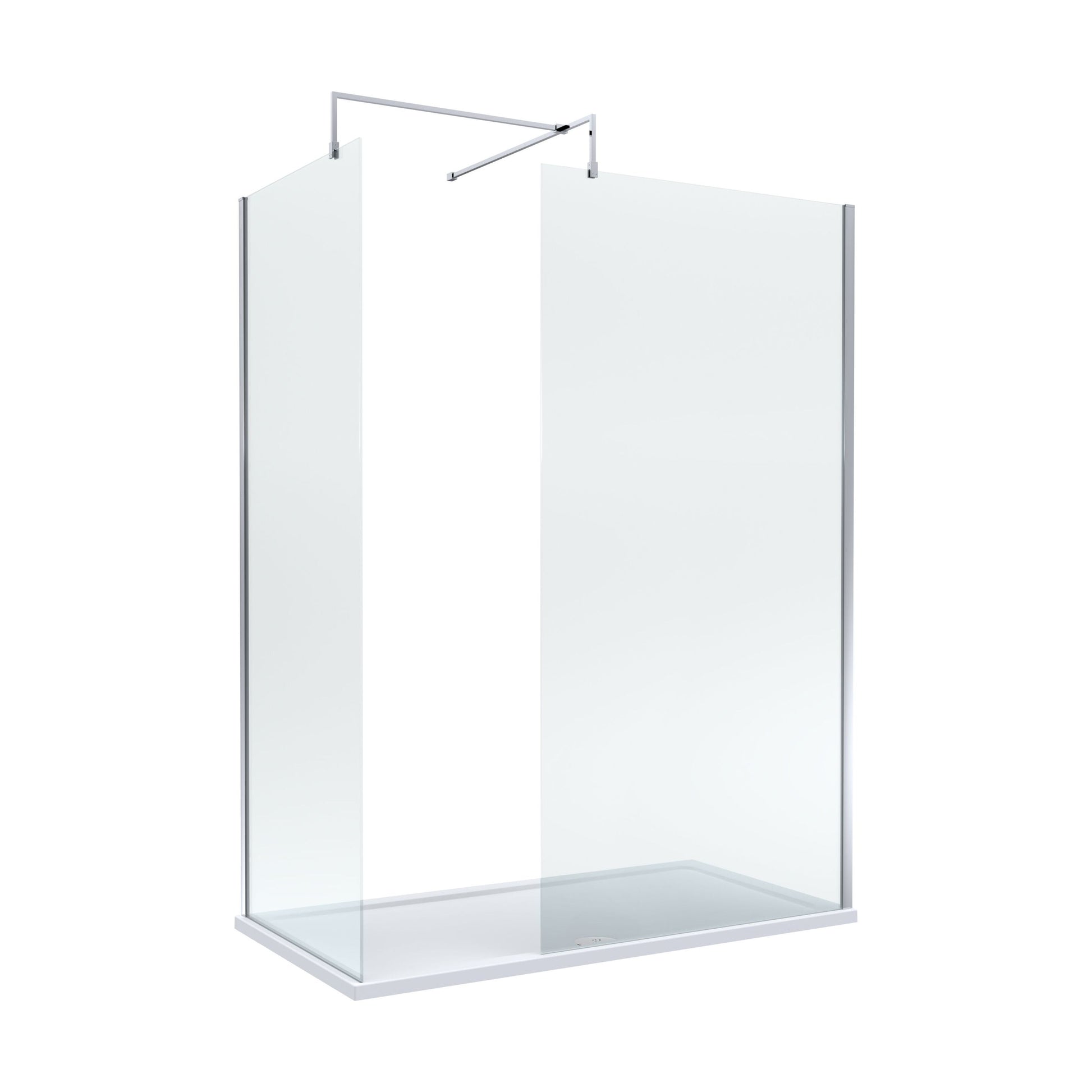 [BEZW185008] Balterley Walk-In Wetroom Bundle with Tray and Waste, 1600x800mm, Chrome - Cutout