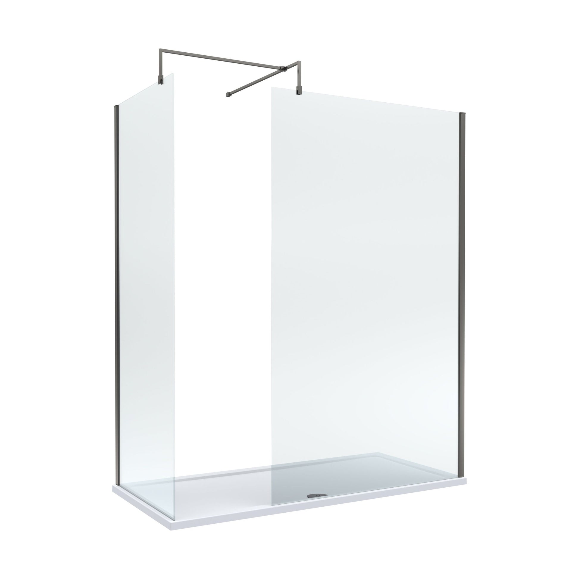 [BEZW185009GM] Balterley Walk-In Wetroom Bundle with Tray and Waste, 1700x700mm, Gunmetal - Cutout