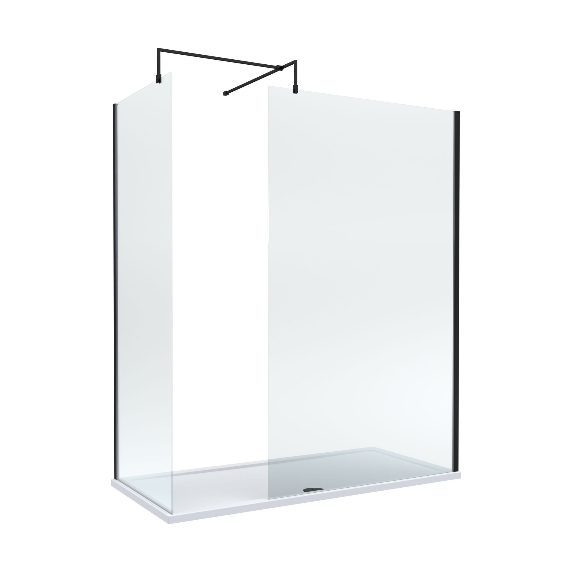 [BEZW185009MB] Balterley Walk-In Wetroom Bundle with Tray and Waste, 1700x700mm, Matt Black - Cutout