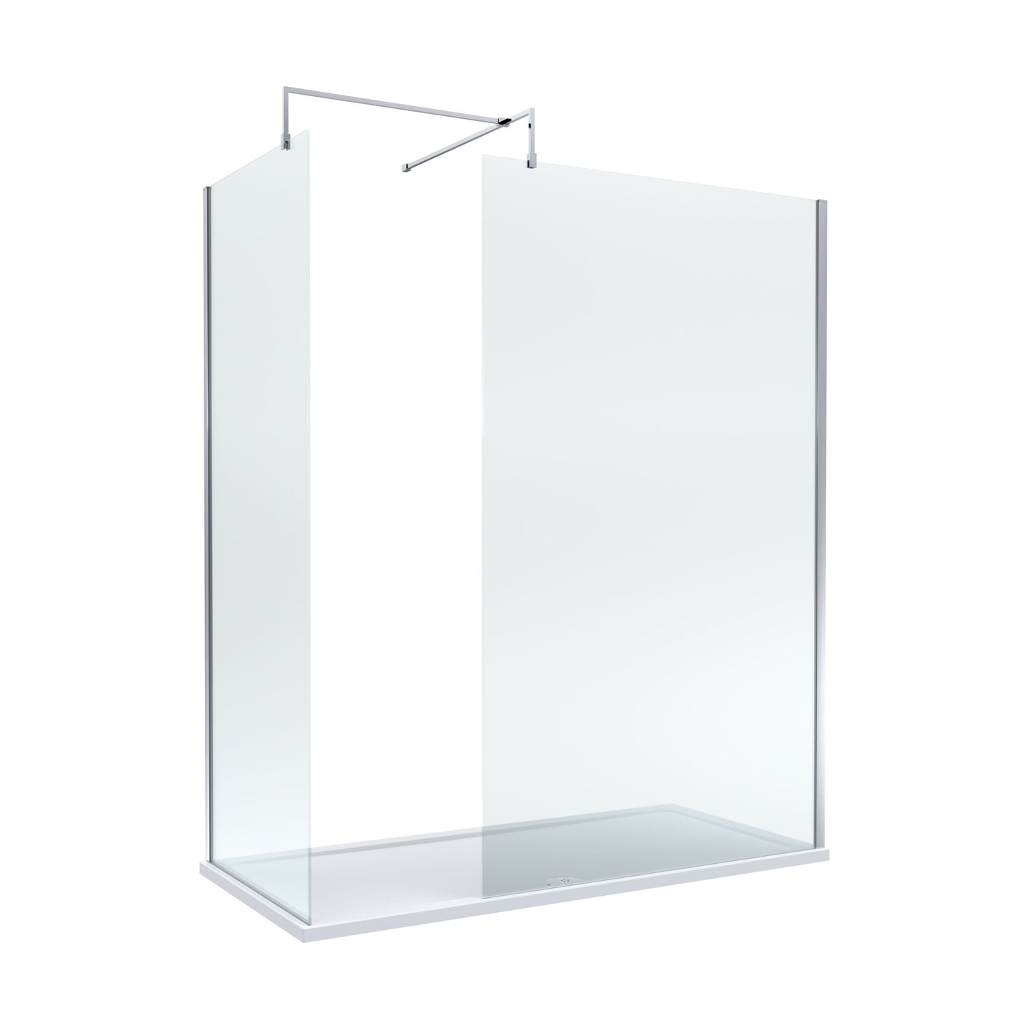 [BEZW185010] Balterley Walk-In Wetroom Bundle with Tray and Waste, 1700x800mm, Chrome - Cutout