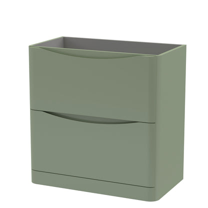 [BFAC835] Dunwood 2 Drawer Floor Standing Vanity Unit - 800mm, Satin Green - Cutout