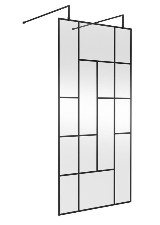Hudson Reed 1050mm Abstract Frame Matt Black Wetroom Screen