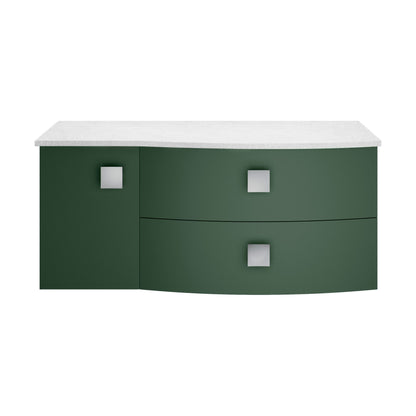 [BFAR803R] Gentleshaw Contemporary 2 Drawer Right-Hand Wall Hung Vanity Unit with White Marble Worktop, 1000mm - Cutout