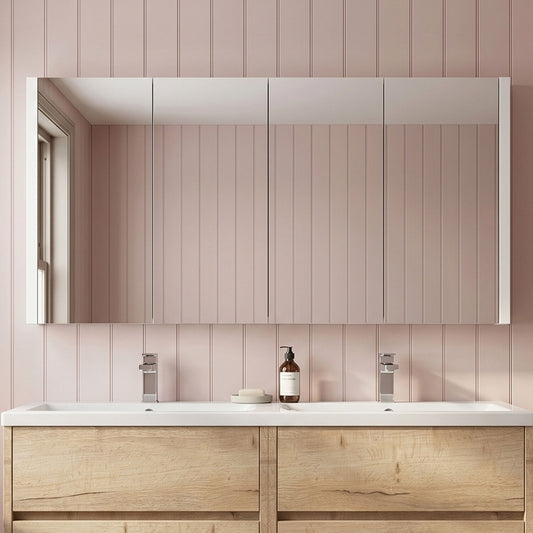 [BFBI118] 1200mm Mirror Cabinet GLWHITE - Silo