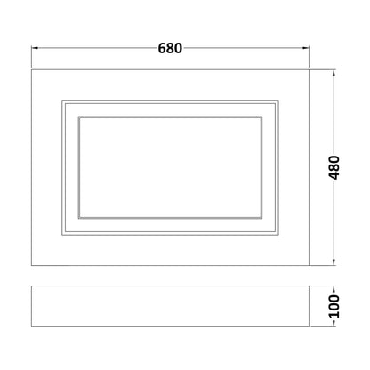 [BFBP212] 750mm End Panel WGGREY - Technical Drawing