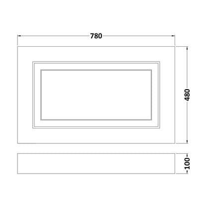 [BFBY113P] 800mm Bath End Panel WGWHT - Technical Drawing