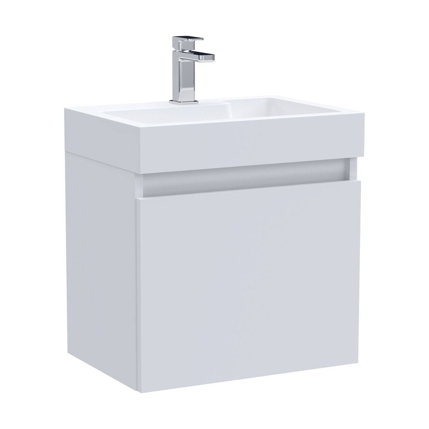 [BFCH001] Wall Hung Vanity Basin Unit & Polymarble Basin - 500mm - Gloss White - Cutout
