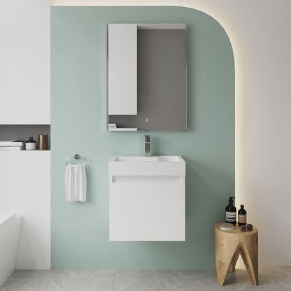 [BFCH001] Wall Hung Vanity Basin Unit & Polymarble Basin - 500mm - Gloss White - Lifestyle 1