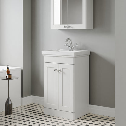 [BFCL123A] Swynnerton Traditional Floor Standing Vanity Basin Unit with 1 Tap Hole Ceramic Basin - Choice of Size and Finish - Lifestyle 3