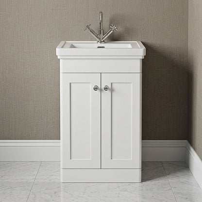 [BFCL123A] Swynnerton Traditional Floor Standing Vanity Basin Unit with 1 Tap Hole Ceramic Basin - Choice of Size and Finish - Silo