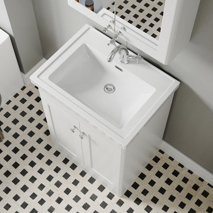 [BFCL125A] Swynnerton Traditional Floor Standing Vanity Basin Unit with 1 Tap Hole Ceramic Basin - Choice of Size and Finish - Lifestyle 2