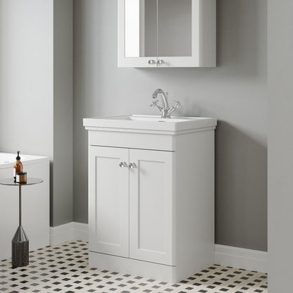 [BFCL125A] Swynnerton Traditional Floor Standing Vanity Basin Unit with 1 Tap Hole Ceramic Basin - Choice of Size and Finish - Lifestyle 3
