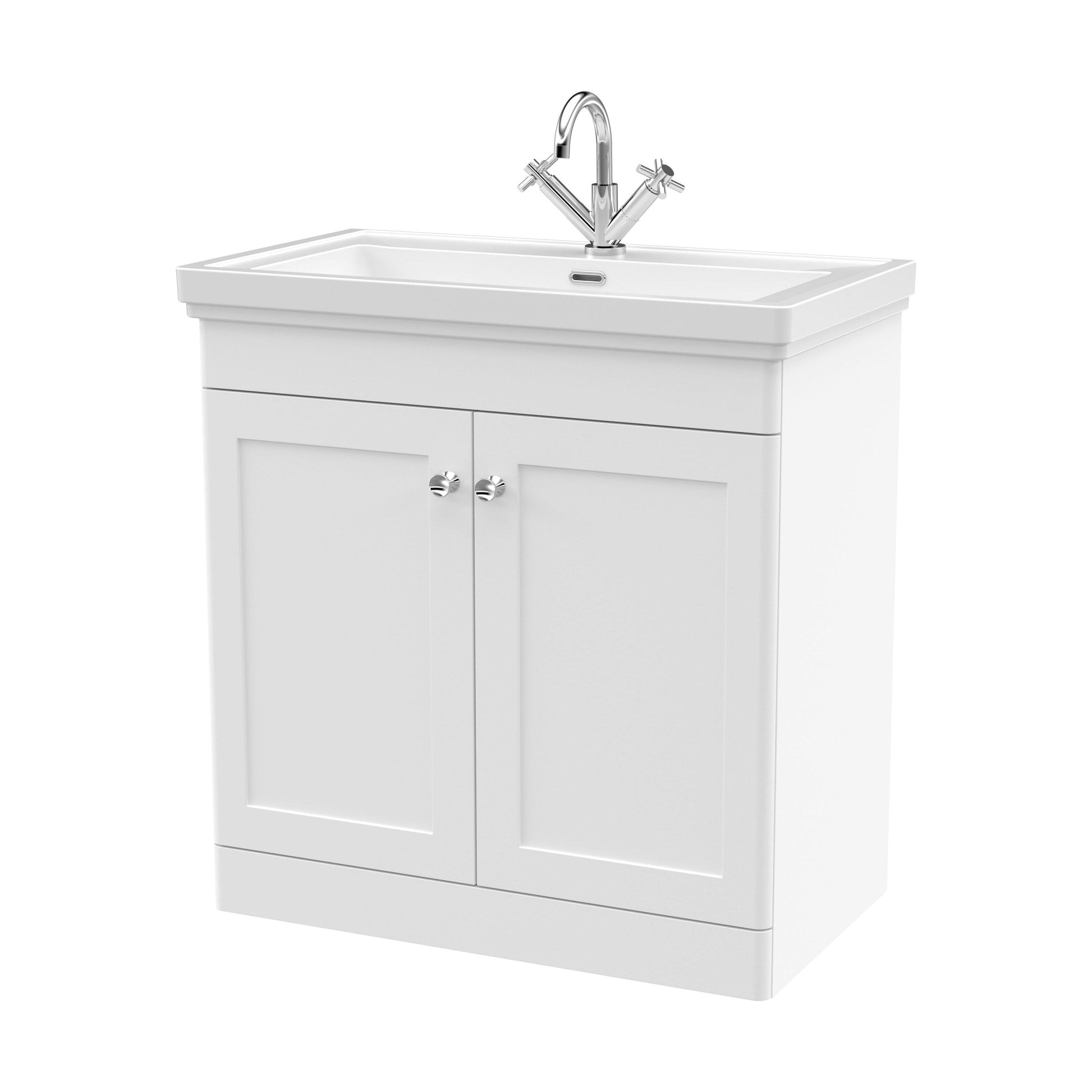 [BFCL126A] Swynnerton Traditional Floor Standing Vanity Basin Unit with 1 Tap Hole Ceramic Basin - Choice of Size and Finish - Cutout