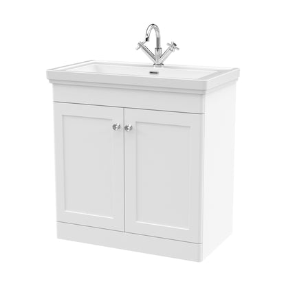 [BFCL126A] Swynnerton Traditional Floor Standing Vanity Basin Unit with 1 Tap Hole Ceramic Basin - Choice of Size and Finish - Cutout
