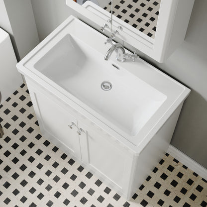 [BFCL126A] Swynnerton Traditional Floor Standing Vanity Basin Unit with 1 Tap Hole Ceramic Basin - Choice of Size and Finish - Lifestyle 2