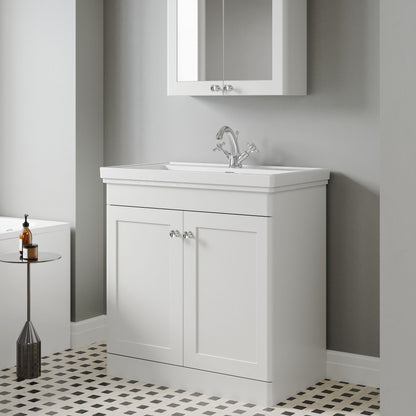 [BFCL126A] Swynnerton Traditional Floor Standing Vanity Basin Unit with 1 Tap Hole Ceramic Basin - Choice of Size and Finish - Lifestyle 3