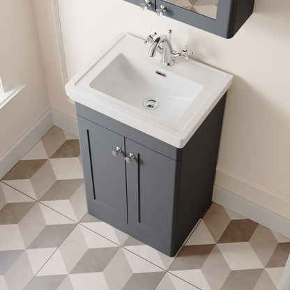 [BFCL1423A] Swynnerton Traditional Floor Standing Vanity Basin Unit with 1 Tap Hole Ceramic Basin - Choice of Size and Finish - Lifestyle 2