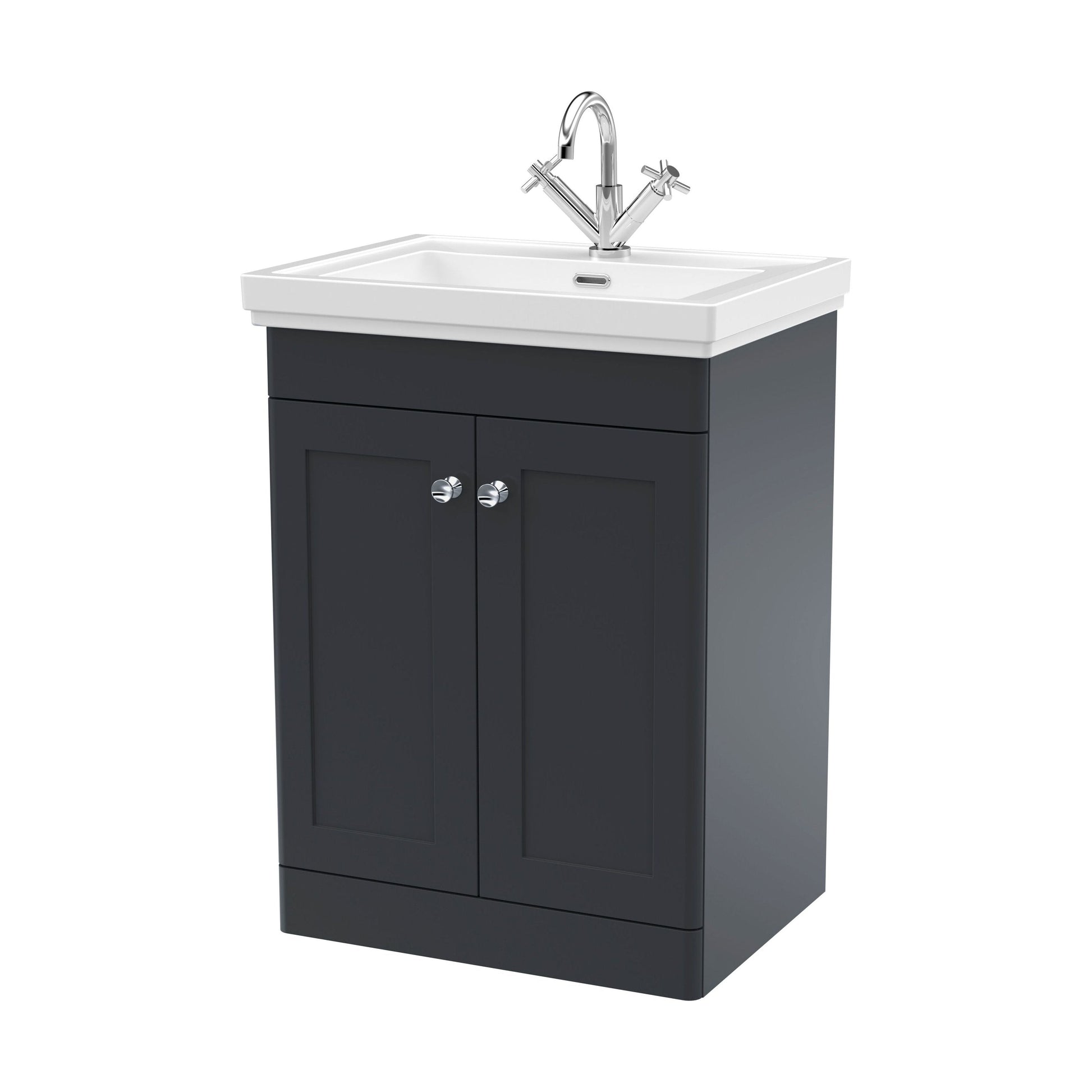 [BFCL1425A] Swynnerton Traditional Floor Standing Vanity Basin Unit with 1 Tap Hole Ceramic Basin - Choice of Size and Finish - Cutout