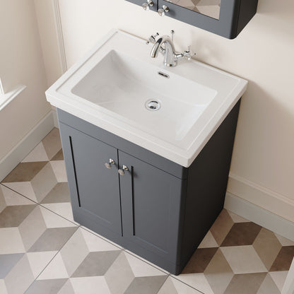 [BFCL1425A] Swynnerton Traditional Floor Standing Vanity Basin Unit with 1 Tap Hole Ceramic Basin - Choice of Size and Finish - Lifestyle 2