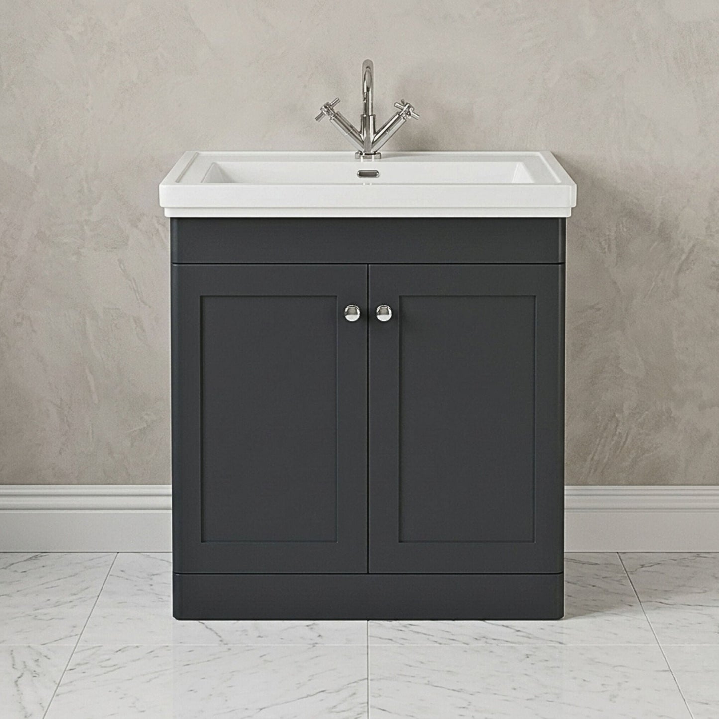 [BFCL1426A] Swynnerton Traditional Floor Standing Vanity Basin Unit with 1 Tap Hole Ceramic Basin - Choice of Size and Finish - Silo