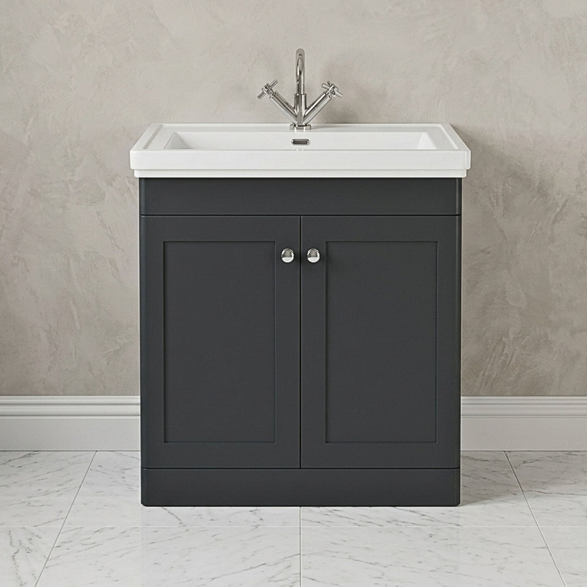 [BFCL1426A] Swynnerton Traditional Floor Standing Vanity Basin Unit with 1 Tap Hole Ceramic Basin - Choice of Size and Finish - Silo