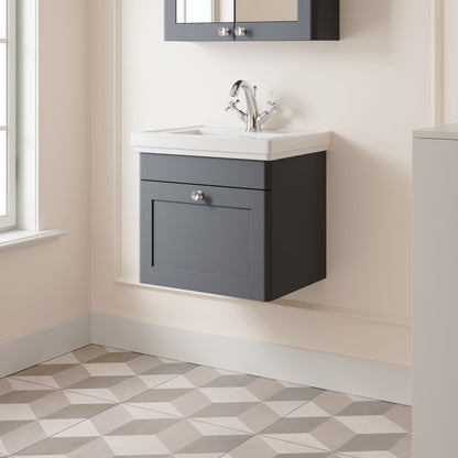 [BFCL1491A] Swynnerton Traditional Wall Hung 1 Drawer Vanity Basin Unit with Fireclay Basin - Choice of Colour and Size - Lifestyle 3