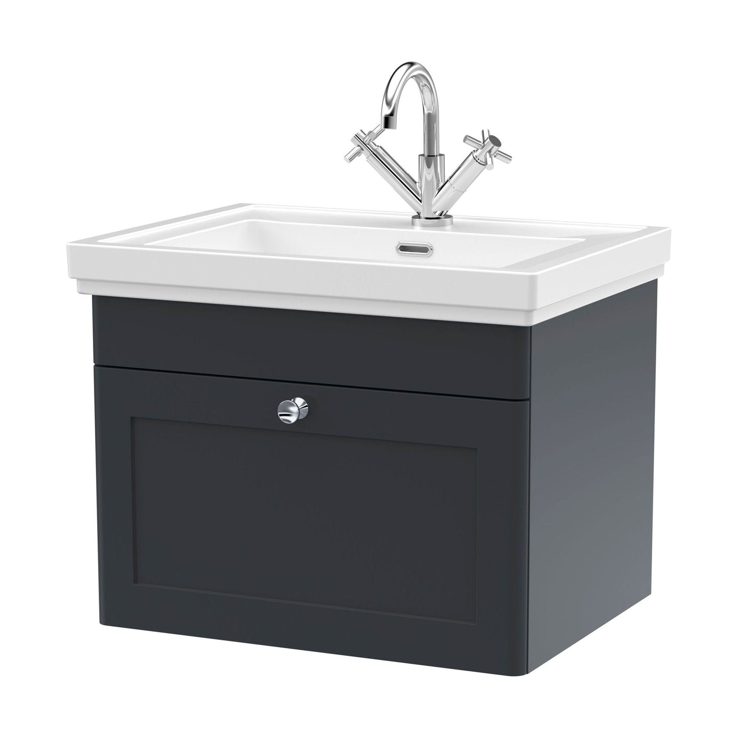 [BFCL1494A] Swynnerton Traditional Wall Hung 1 Drawer Vanity Basin Unit with Fireclay Basin - Choice of Colour and Size - Cutout