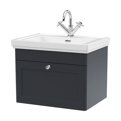 [BFCL1494A] Swynnerton Traditional Wall Hung 1 Drawer Vanity Basin Unit with Fireclay Basin - Choice of Colour and Size - Cutout