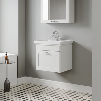 [BFCL191A] Swynnerton Traditional Wall Hung 1 Drawer Vanity Basin Unit with Fireclay Basin - Choice of Colour and Size - Lifestyle 3