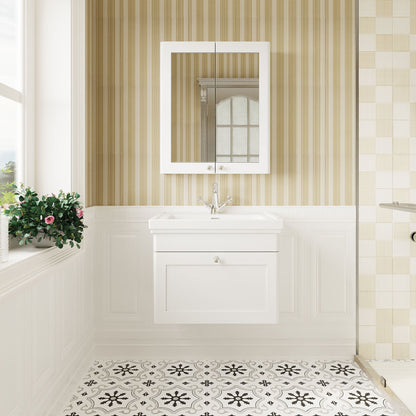 [BFCL194A] Swynnerton Traditional Wall Hung 1 Drawer Vanity Basin Unit with Fireclay Basin - Choice of Colour and Size - Lifestyle 1
