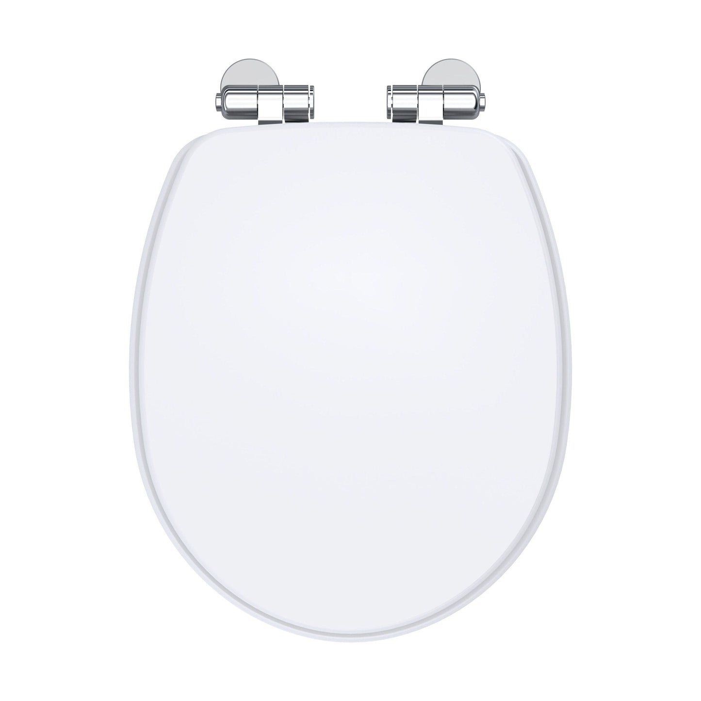 [BFCL197] Balterley Traditional Bathroom Soft Close Wooden Toilet Seat, Gloss White, 371mm - Cutout