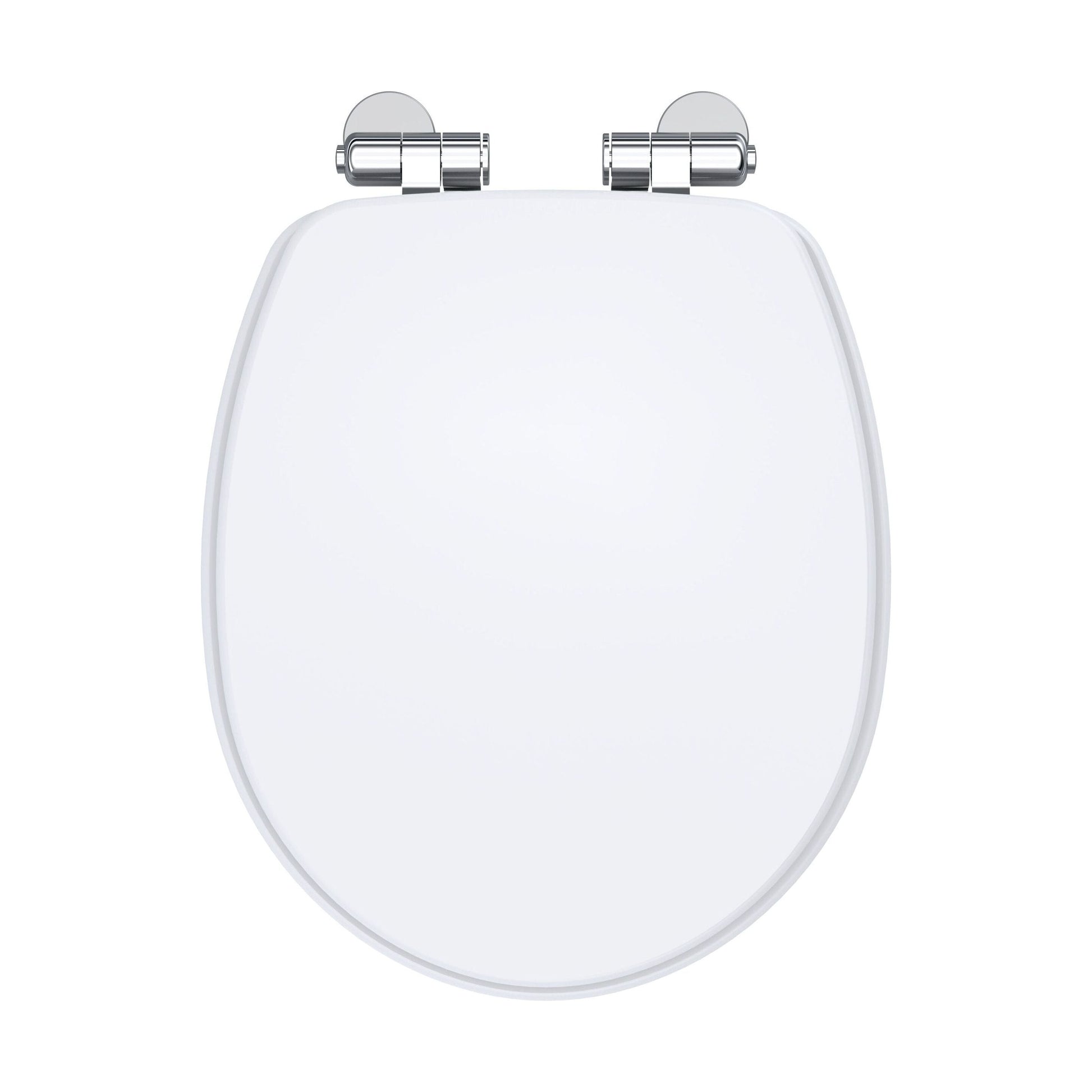 [BFCL197] Balterley Traditional Bathroom Soft Close Wooden Toilet Seat, Gloss White, 371mm - Cutout