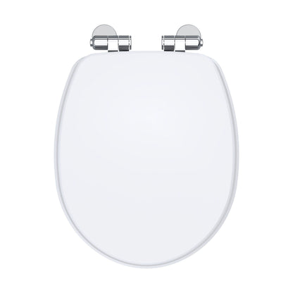 [BFCL197] Balterley Traditional Bathroom Soft Close Wooden Toilet Seat, Gloss White, 371mm - Cutout