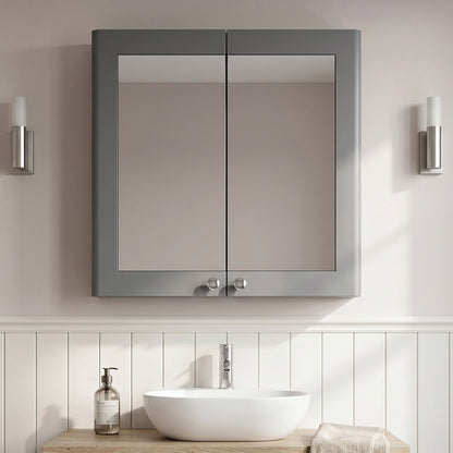[BFCL217] Swynnerton Traditional Wall Hung 2 Soft Close Door Mirror Cabinet, 600mm - Choice of Colour - Silo