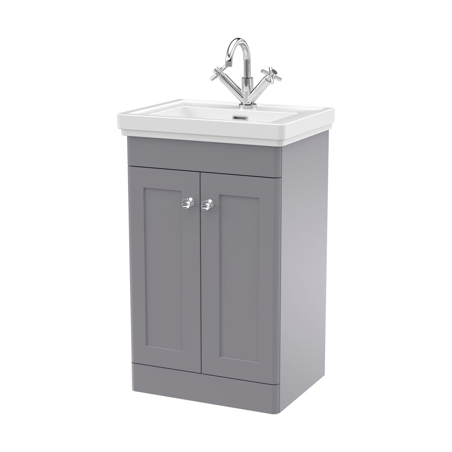 [BFCL223A] Swynnerton Traditional Floor Standing Vanity Basin Unit with 1 Tap Hole Ceramic Basin - Choice of Size and Finish - Cutout
